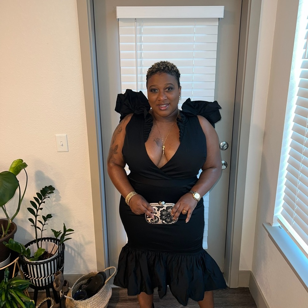 Black Ruffle Sleeve Dress